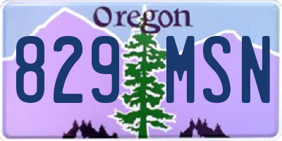 OR license plate 829MSN