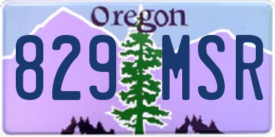 OR license plate 829MSR