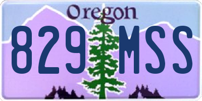 OR license plate 829MSS