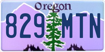 OR license plate 829MTN