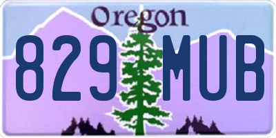 OR license plate 829MUB
