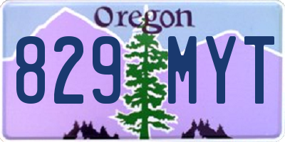 OR license plate 829MYT