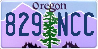 OR license plate 829NCC