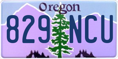 OR license plate 829NCU