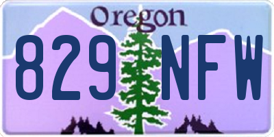 OR license plate 829NFW