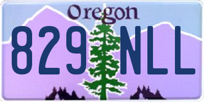 OR license plate 829NLL