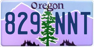 OR license plate 829NNT