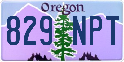 OR license plate 829NPT