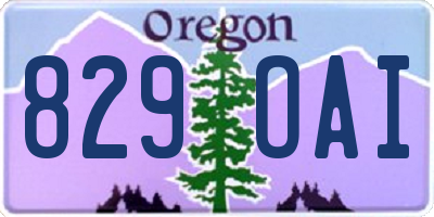 OR license plate 829OAI