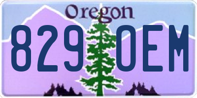 OR license plate 829OEM