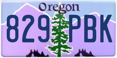 OR license plate 829PBK