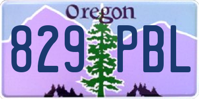 OR license plate 829PBL