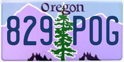 OR license plate 829POG