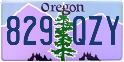 OR license plate 829QZY