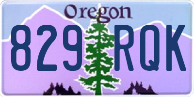 OR license plate 829RQK
