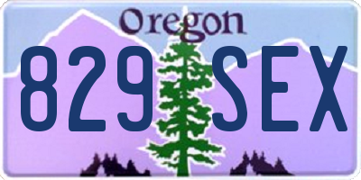 OR license plate 829SEX
