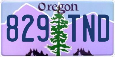 OR license plate 829TND