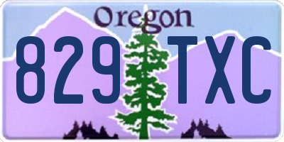 OR license plate 829TXC