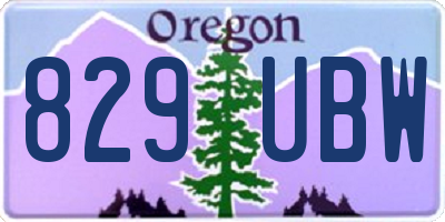 OR license plate 829UBW