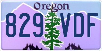 OR license plate 829VDF
