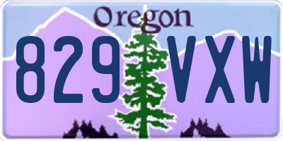 OR license plate 829VXW