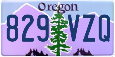 OR license plate 829VZQ
