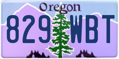 OR license plate 829WBT