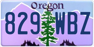 OR license plate 829WBZ