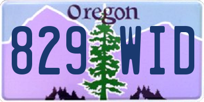 OR license plate 829WID