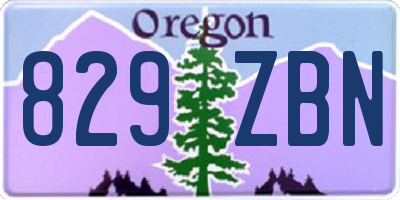 OR license plate 829ZBN