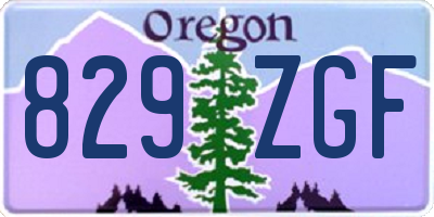 OR license plate 829ZGF