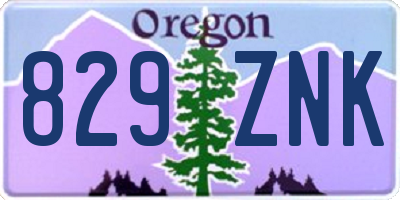 OR license plate 829ZNK
