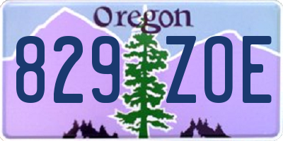 OR license plate 829ZOE