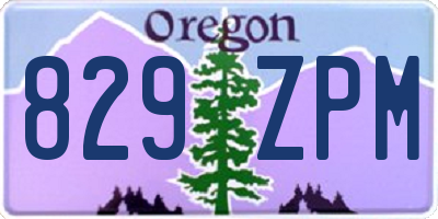 OR license plate 829ZPM