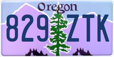 OR license plate 829ZTK