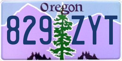 OR license plate 829ZYT