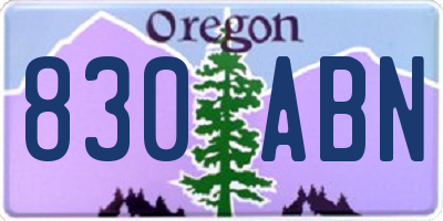 OR license plate 830ABN