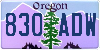 OR license plate 830ADW