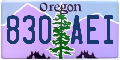 OR license plate 830AEI