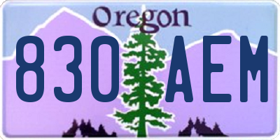 OR license plate 830AEM