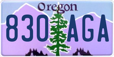 OR license plate 830AGA