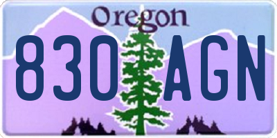 OR license plate 830AGN