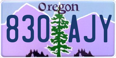 OR license plate 830AJY