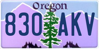 OR license plate 830AKV