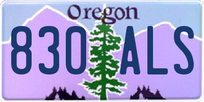 OR license plate 830ALS