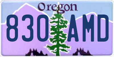 OR license plate 830AMD
