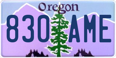 OR license plate 830AME