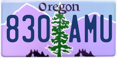 OR license plate 830AMU
