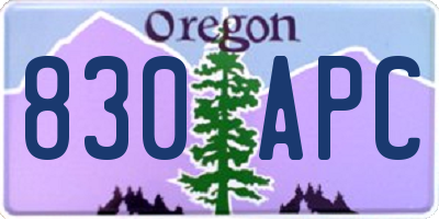 OR license plate 830APC