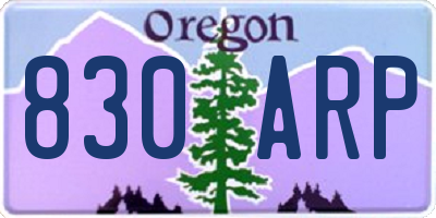 OR license plate 830ARP